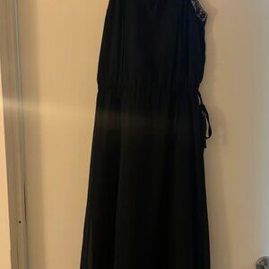 Stunning red floor length halter dress